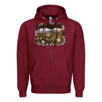 Burgundy wild west Zipper Hoodie - SublimationCraftShop