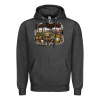 Charcoal Heather wild west Zipper Hoodie - SublimationCraftShop