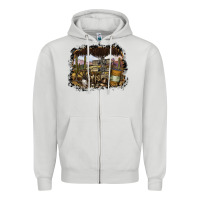 Dove Grey wild west Zipper Hoodie - SublimationCraftShop