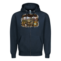 Navy wild west Zipper Hoodie - SublimationCraftShop