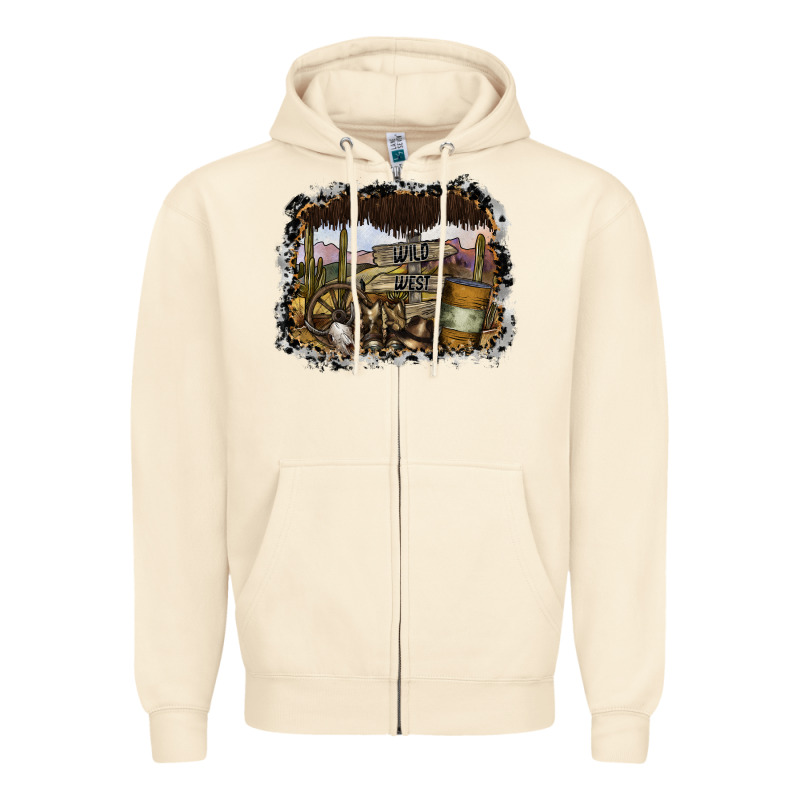 Wild West Zipper Hoodie by SublimationCraftShop | Teevron