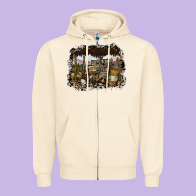 Wild West Zipper Hoodie Designed By Sublimationcraftshop