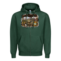 Sports Green wild west Zipper Hoodie - SublimationCraftShop