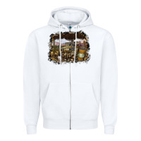 White wild west Zipper Hoodie - SublimationCraftShop