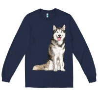 Navy husky Long Sleeve Tee - RanaPortraitStore