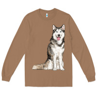 Toasted Coconut husky Long Sleeve Tee - RanaPortraitStore