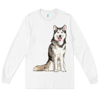 White husky Long Sleeve Tee - RanaPortraitStore