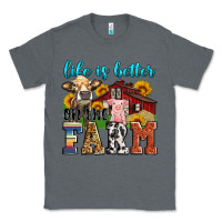 Charcoal Heather life is better on the farm Classic Tee - Zillion Design Studio