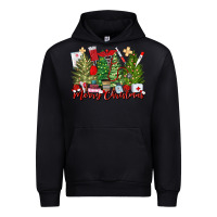 Black merry christmas nurse trees Urban Hoodie - MaliasSmallBusiness