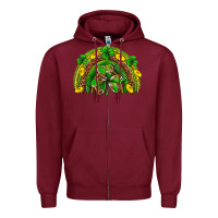 Burgundy St. Patrick's Day rainbow Zipper Hoodie - Neo Western