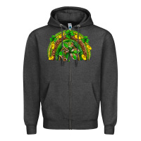 Charcoal Heather St. Patrick's Day rainbow Zipper Hoodie - Neo Western