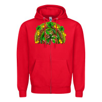 Red St. Patrick's Day rainbow Zipper Hoodie - Neo Western