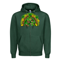 Sports Green St. Patrick's Day rainbow Zipper Hoodie - Neo Western
