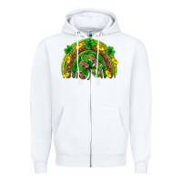 White St. Patrick's Day rainbow Zipper Hoodie - Neo Western