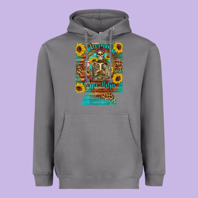 I Hate Everyone But Coffee Helps Western Skeleton Coffee Sunflowers 12 Heavyweight Hoodie Designed By Artiststas