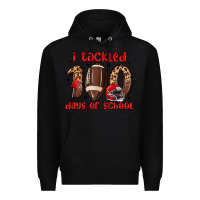Black i tackled 100 days of school Premium Hoodie - MaliasSmallBusiness