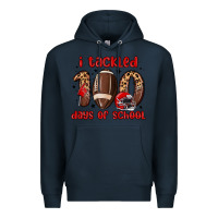 Navy i tackled 100 days of school Premium Hoodie - MaliasSmallBusiness