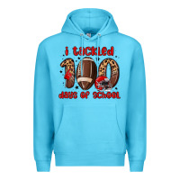 Ocean Blue i tackled 100 days of school Premium Hoodie - MaliasSmallBusiness