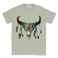 Matcha boho bull skull Classic Tee - RanaPortraitStore