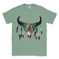 Sage boho bull skull Classic Tee - RanaPortraitStore