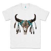 White boho bull skull Classic Tee - RanaPortraitStore
