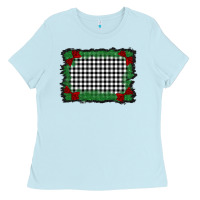 Christmas Black And White Background Ladies Tee | Teevron