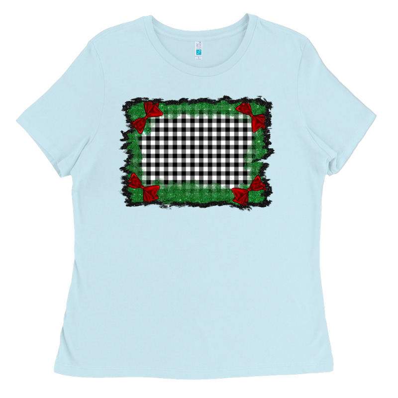 Christmas Black And White Background Ladies Tee by BarkalooDesign | Teevron