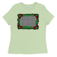 Matcha christmas black and white background Ladies Tee - BarkalooDesign