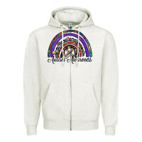 Oatmeal Heather autism awareness Zipper Hoodie - SublimationCraftShop