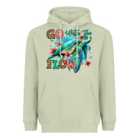 Matcha go with the flow floral turtle Heavyweight Hoodie - Jasminsmagicworld