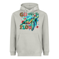 Moon Dust go with the flow floral turtle Heavyweight Hoodie - Jasminsmagicworld