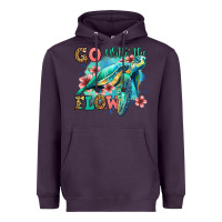Plum go with the flow floral turtle Heavyweight Hoodie - Jasminsmagicworld