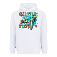 White go with the flow floral turtle Heavyweight Hoodie - Jasminsmagicworld