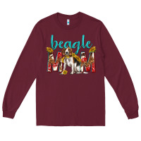 Burgundy western beagle mom Long Sleeve Tee - texasbilliewilder