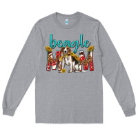 Heather Grey western beagle mom Long Sleeve Tee - texasbilliewilder