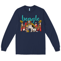Navy western beagle mom Long Sleeve Tee - texasbilliewilder