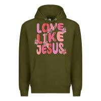 Army Green love like jesus Premium Hoodie - MaliasSmallBusiness