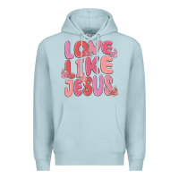 Blue Mist love like jesus Premium Hoodie - MaliasSmallBusiness