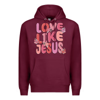 Burgundy love like jesus Premium Hoodie - MaliasSmallBusiness