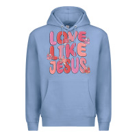 Colony Blue love like jesus Premium Hoodie - MaliasSmallBusiness