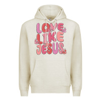 Oatmeal Heather love like jesus Premium Hoodie - MaliasSmallBusiness
