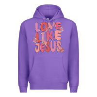 Purple love like jesus Premium Hoodie - MaliasSmallBusiness