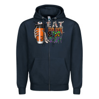 Navy Eat drink be scary Zipper Hoodie - CowhideDigitalArt