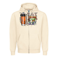Sandshell Eat drink be scary Zipper Hoodie - CowhideDigitalArt