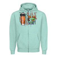 Seafoam Eat drink be scary Zipper Hoodie - CowhideDigitalArt