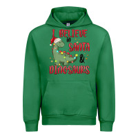 Emerald i believe in santa & dinosaurs Urban Hoodie - MaliasSmallBusiness