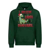 Forest Green i believe in santa & dinosaurs Urban Hoodie - MaliasSmallBusiness