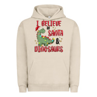 Pigment French Oak i believe in santa & dinosaurs Urban Hoodie - MaliasSmallBusiness