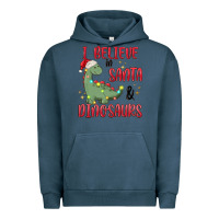 Pigment Midnight Navy i believe in santa & dinosaurs Urban Hoodie - MaliasSmallBusiness