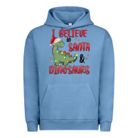 Pigment Pebble Blue i believe in santa & dinosaurs Urban Hoodie - MaliasSmallBusiness